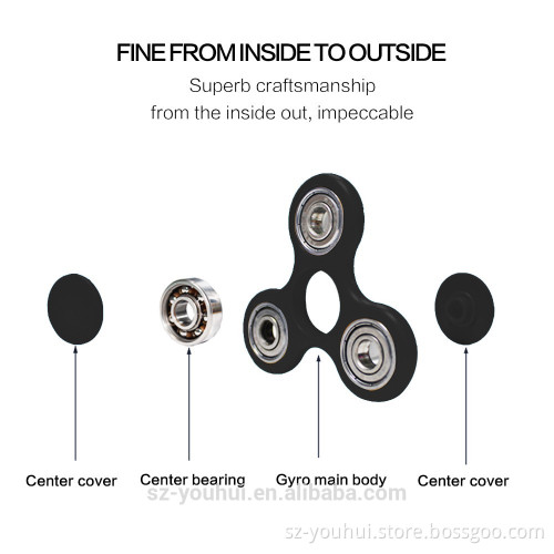 2017 Hot Sale light Toys 3 Bar Plastic Caps Finger Fidget Spinner